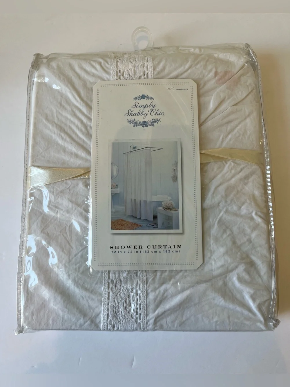 SIMPLY SHABBY CHIC SHOWER CURTAIN - WHITE - NOS - NEW IN SEALED PACKAGE